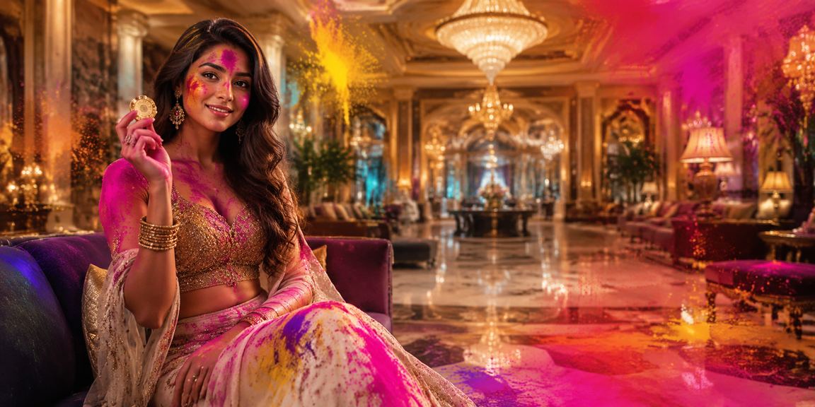 Colorful Holi festival themed casino promotions image